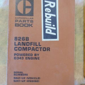 Caterpillar 826B Landfill Compactor Parts Manual 58U1