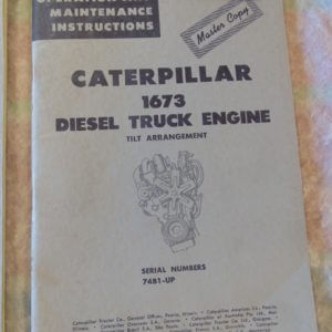 Caterpillar 1673 Diesel Truck Engine Operation Maintenance Manual 74B1 Tilt Arrangement