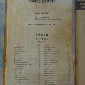 Caterpillar D333C Engine Parts Manual 66D1 to 66D8890 70R1