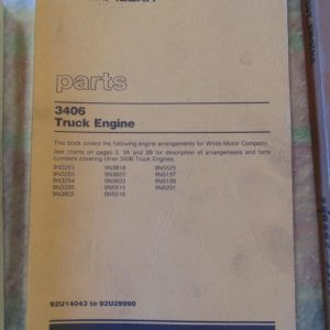 Caterpillar 3406 Truck Engine Parts Manual White MoCo 92U14043