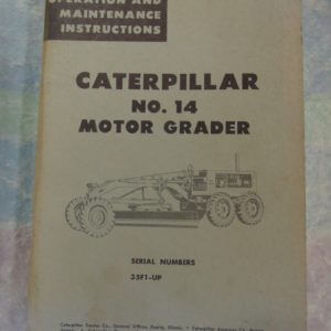 Caterpillar 14 Motor Grader Operation and Maintenance 35F1