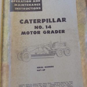 Caterpillar 14 Motor Grader Operator Maintenance Manual 96F1