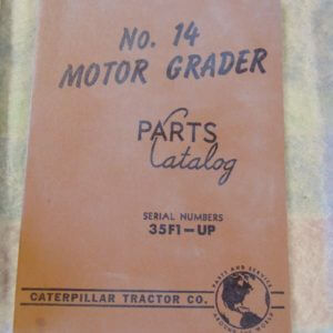 Caterpillar 14 Motor Grader Parts Manual 35F1