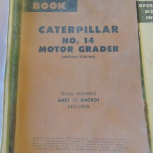 Caterpillar 14 Motor Grader Parts Manual 64C1 to 64C801