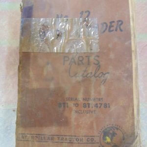 Caterpillar 12 Motor Grader Parts Manual 8T1 to 8T14781