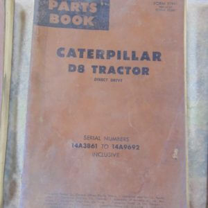 Caterpillar D8 Tractor Direct Drive Parts Manual 14A3861 to 14A9692