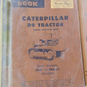 Caterpillar D9 Tractor Torque Converter Drive Parts Manual 50A1 to 50A212