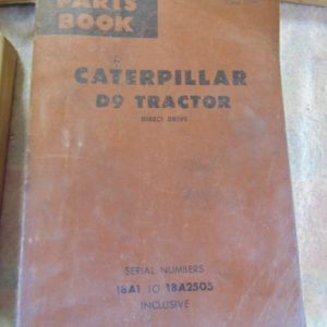 Caterpillar D9 Tractor Direct Drive Parts Manual 18A1 to 18A2505