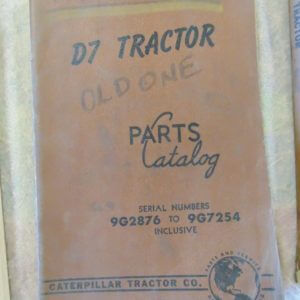 Caterpillar D7 Tractor Parts Manual 9G2876 to 9G7254
