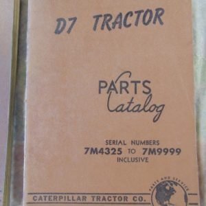 Caterpillar D7 Tractor Parts Manual 7M4325 to 7M9999