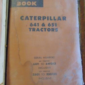 Caterpillar 641 651 Tractors Parts Manual 64F1 to 64F383 33G1 to 33G1555