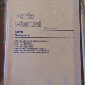 Caterpillar 637D Scrapers Parts Manual 20W1 21W1 22W1 23W1