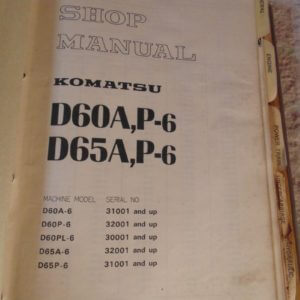 Komatsu D60A D60P D65A D65P Bulldozer Service Repair Manual