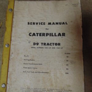 Caterpillar D9 Tractor Service Repair Manual 18A1
