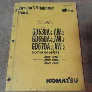 Komatsu GD530A GD650A GD670A Motor Grader Operator Maintenance Owner Manual