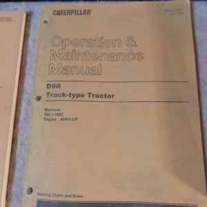 Caterpillar D9R Track Type Tractor Operator Owner Maintenance Manual 8BL1 to 1052