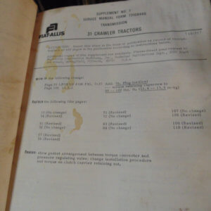 Fiat Allis 31 Crawler Tractor Service Repair Manual