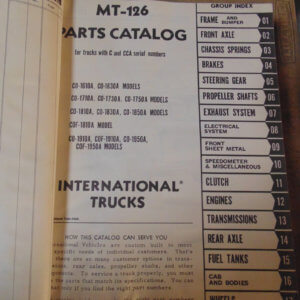 International Harvester MT126 Truck Parts Manual