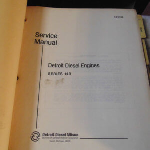 Detroit Diesel Allison Series 149 Engine Service Repair Manual