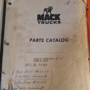 Mack M35X Trucks Parts Reference Manual 35179