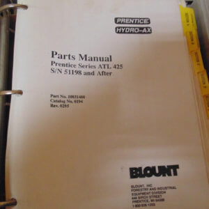 Hydro-Ax ATL425 Log Loader Parts Manual 51198