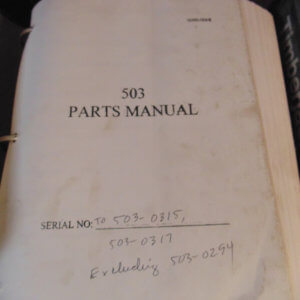 Timberjack 503 Feller Buncher Parts Manual