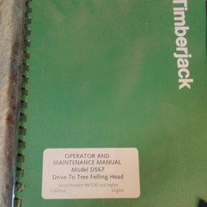 Timberjack D567 Felling Head Forestry Logging Owner Operators Manual