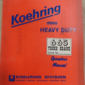 Koehring 665 Truck Crane Operator Manual