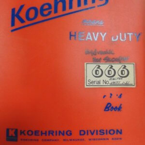 Koehring 666 Hydraulic Hoe-Skooper Parts Manual