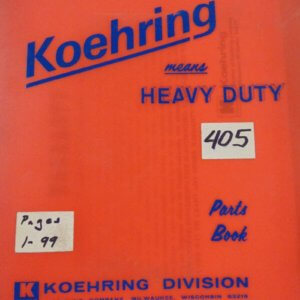 Koehring 405 Crawler Crane Parts Manual