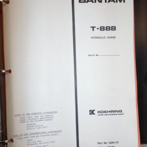 Koehring T-888 Hydraulic Crane Parts Manual