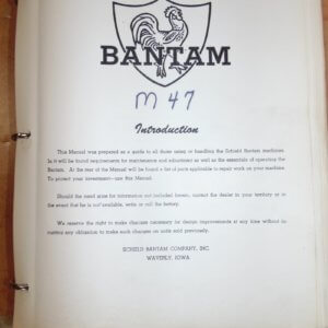 Koehring Bantam M47 Parts Manual