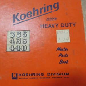 Koehring 335, 435, 440 Excavator Parts Manual