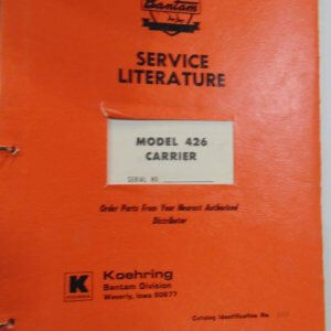 Koehring 426 Carrier Service Literature Manual
