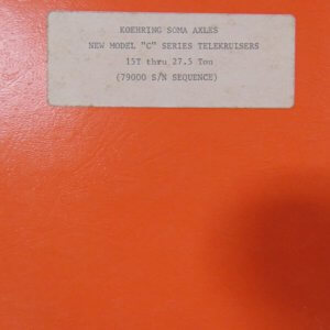 Koehring Soma Axles New Model "C" Series Telekruisers Manual