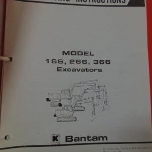 Koehring 166, 266, 366 Excavators Operation Manual