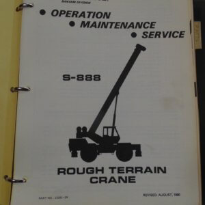 Koehring S-888 Rough Terrain Crane Service, Operation & Maintenance Manual