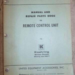 Koehring Remote Control Unit Repair Parts Manual