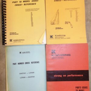 Koehring Part to Model Usage Cross Reference Hydraulic Excavator; Part to Model Usage Cross Reference; Part Number Cross Reference Bantam to Lorain & Lorain to Bantam; Parts Usage to Model Manuals