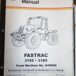 JCB 3155 3158 Fastrac Tractor Operator Manual