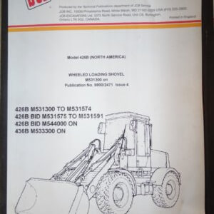 JCB 426B Wheeled Loading Shovel Parts Manual