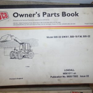 JCB 505-22 SWAY 505-19 FM 505-22 Loadall Parts Manual