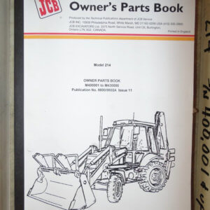 JCB 214 Backhoe Loaders Parts Manual M400001 to M430000