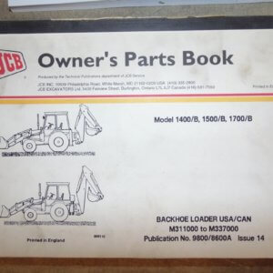 JCB 1400/B 1500/B 1700/B Backhoe Loaders USA/Canada Parts Manual 2 Book Set