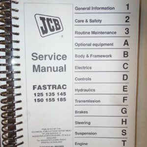 JCB 125 135 145 150 155 185 Fastrac Tractor Service Manual