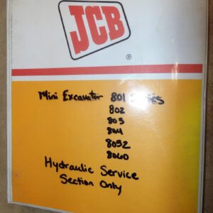 JCB 801 802 803 804 8052 8060 Mini Excavator Hydraulic Service Manual