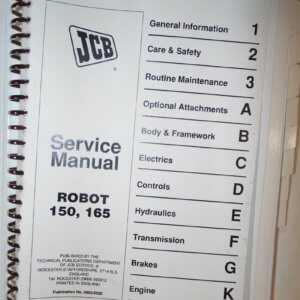 JCB 150 165 Robot Skid Steer Service Manual