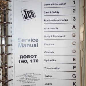 JCB 160 170 Robot Skid Steer Service Manual