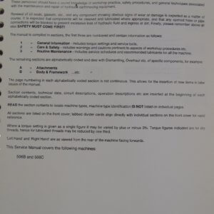 JCB 506B 508C Loadall Service Manual