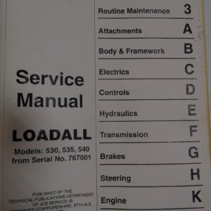 JCB 530, 535, 540 Loadall Service Manual
